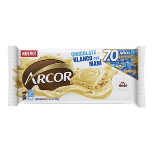 Chocolate Arcor blanco con mani 95/100 gr