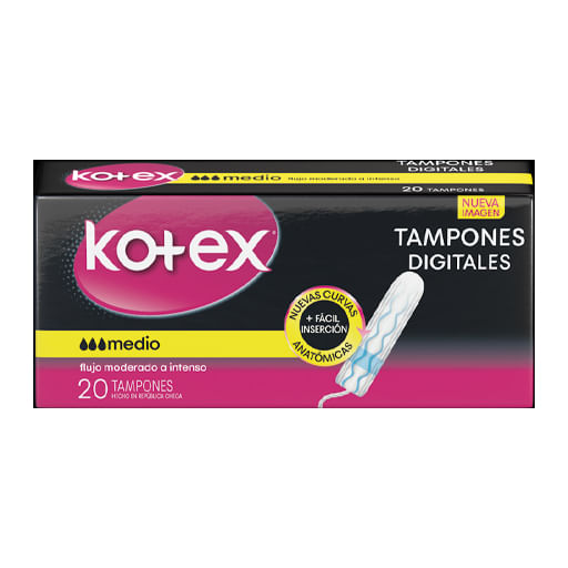 Tampones Kotex digitales medio 20 u