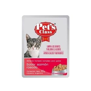 Alimento gato PET CLASS salmon rosado pouch 85 gr