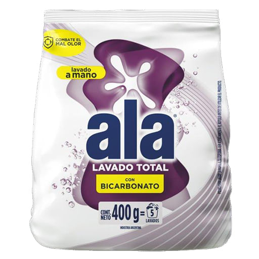 Jabon en polvo Ala con bicarbonato 400 gr