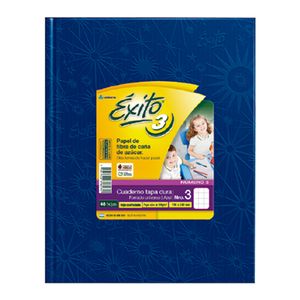 Cuaderno Exito tapa dura forrado azul cuadriculado Nï¿½3 48 hojas