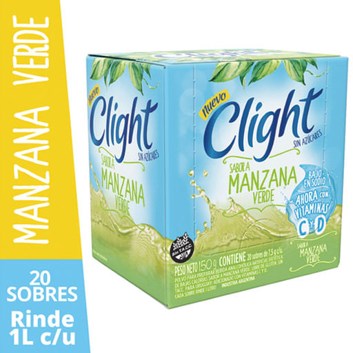Jugo en polvo Clight manzana verde 7.5 gr