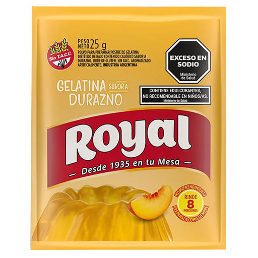 Gelatina Royal de durazno 25 gr