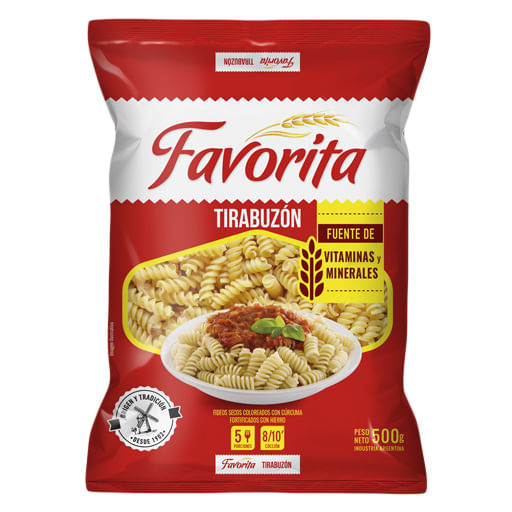 Fideo Favorita tirabuzon 500 gr