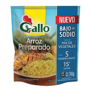 Arroz preparado Gallo bajo sodio vegetales seleccion 240 gr