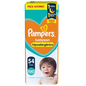 Pañal Pampers Babysan mes de uso XXG 54 u