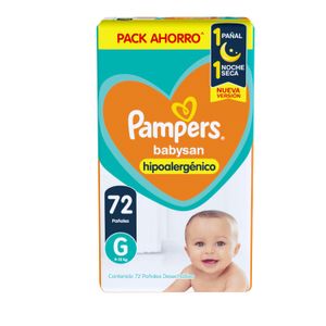Pañal Pampers Babysan mes de uso G 72 u