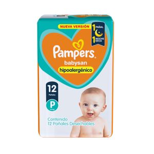 Pañal Pampers Babysan regular P 12 u