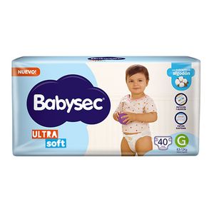 Pañal Babysec ultra sec soft hiper g 40 u