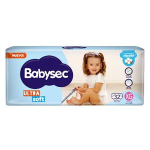 Pañal Babysec ultra sec soft hiper xg 32 u