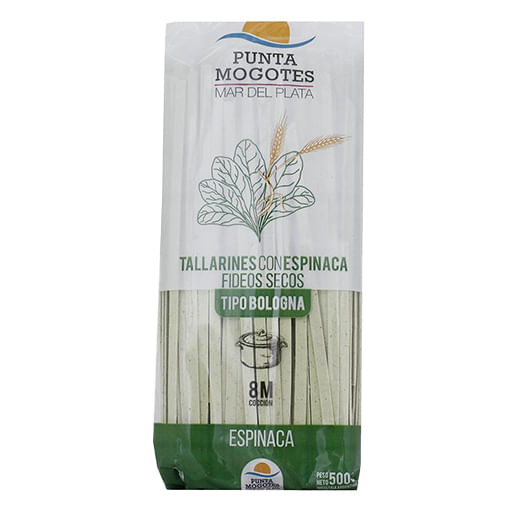 Fideos Punta Mogotes con espinaca 500 grs