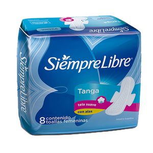 Toallas femeninas Siempre Libre tela suave tanga con alas 8 u