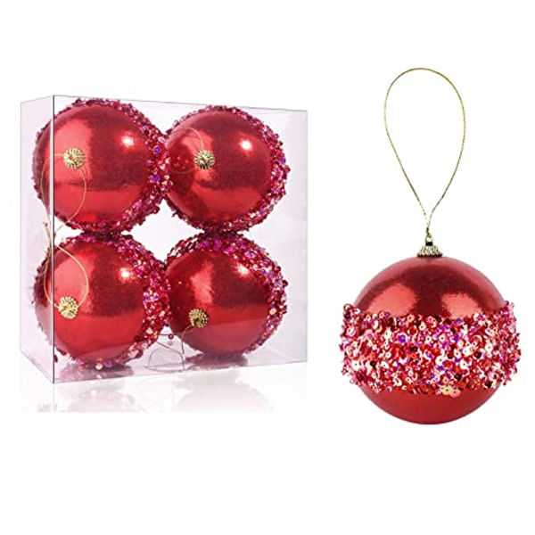 ADORNO DE NAVIDAD bolas 8 cm 4 piezas
