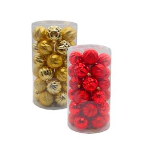 ADORNO DE NAVIDAD cilindro roj/dor 37pza