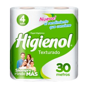 Papel higienico Higienol Texturado hoja simple 4 u 30mt