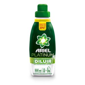 Jabon liquido Ariel platinum botella para diluir 500 ml