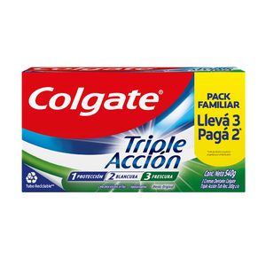 Crema dental Colgate triple a ccion 3 x 180 g