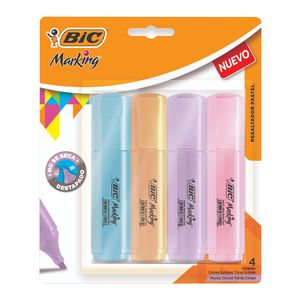 Resaltadores Bic Marking pastel 4 un