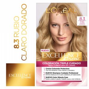 Tintura Excellence 83 triple proteccion rubio dorado claro