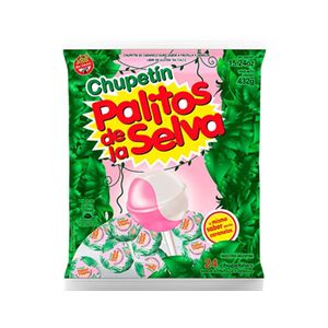 Chupetin Palitos De La Selva frutilla y vainilla 432 grs