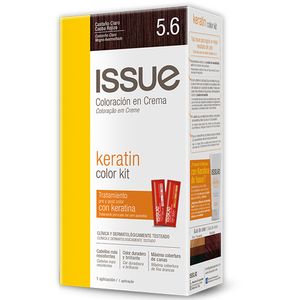 Tintura Issue Keratin kit 56 castaño claro caoba