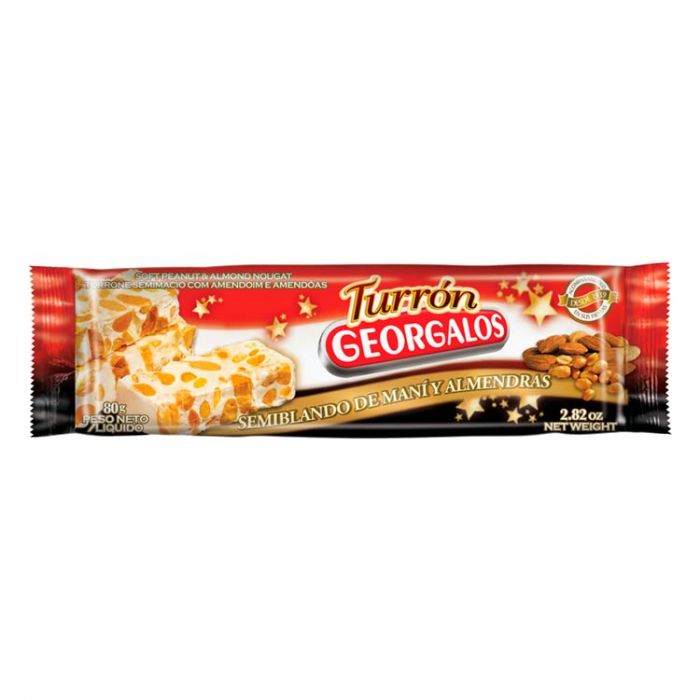 Turron Georgalos de mani con almendras80 gr