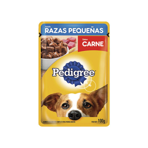 Alimento para perro Pedi gree adu lto carne sobre 100 gr