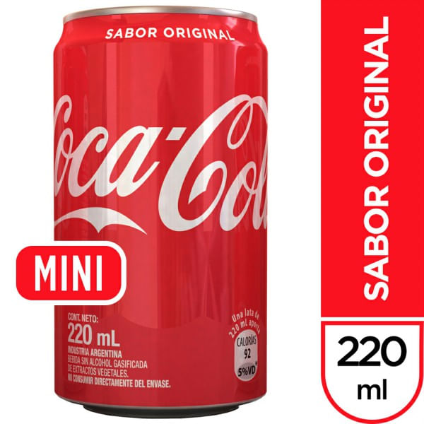 Gaseosa Coca Cola lata 220 cc