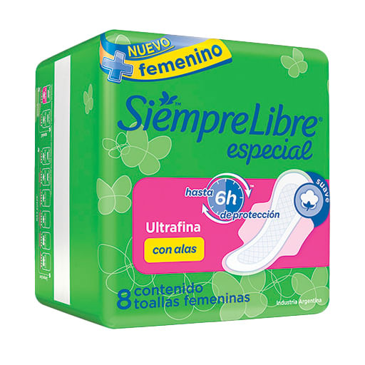 Toallas femeninas Siempre Libre especial ultra fina 8 u