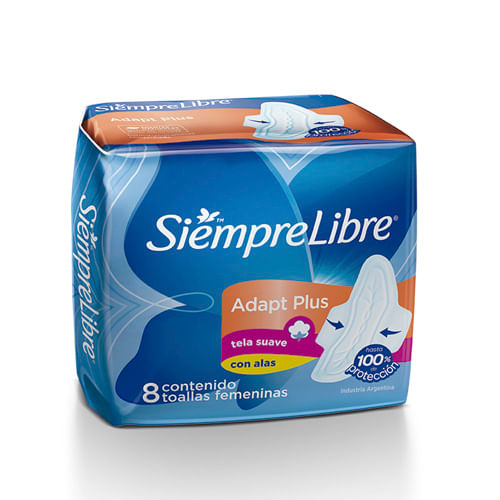 Toallas femeninas Siempre Libre Confor Adapt con alas 8 u