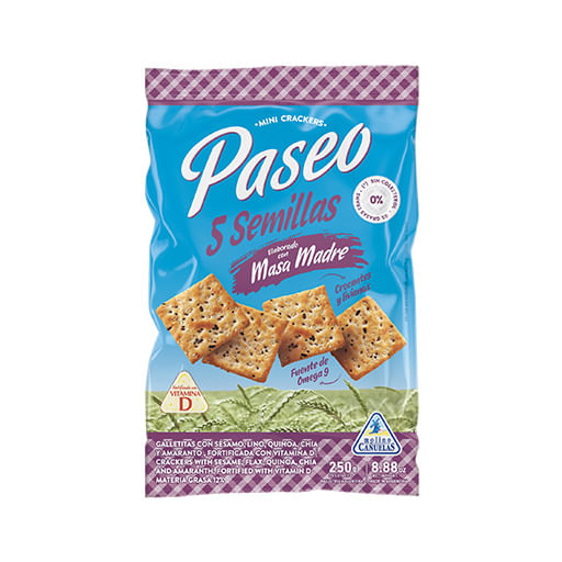 Galletitas Paseo crackers 5 semillas 250/300 gr