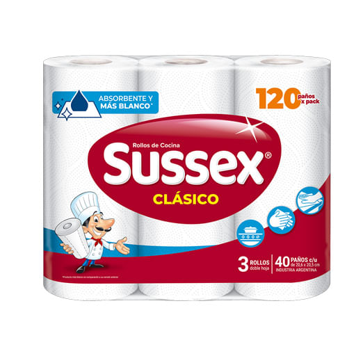 Rollo de cocina Sussex clasico 3 x 40 paños