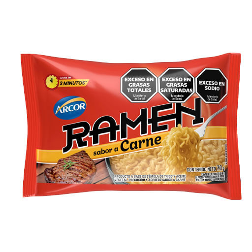 Ramen Arcor sabor Carne x 70 gr
