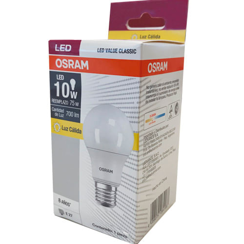 Lampara led Ledvance classic 9w luz calida